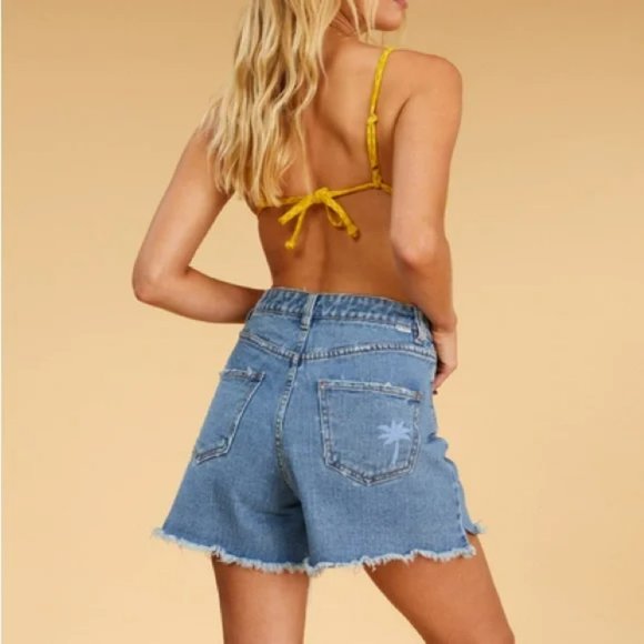 Billabong x Salty Blonde So Vibey Denim High Waisted Shorts - Picture 2 of 11